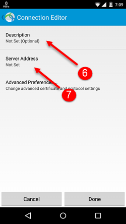 وارد کردن نام و سرور