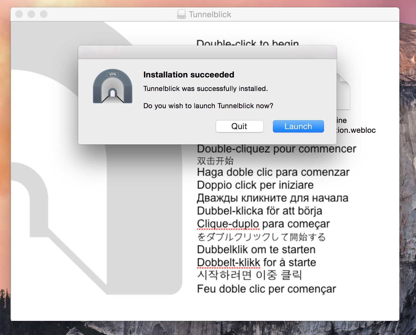 اجرای Tunnelblick