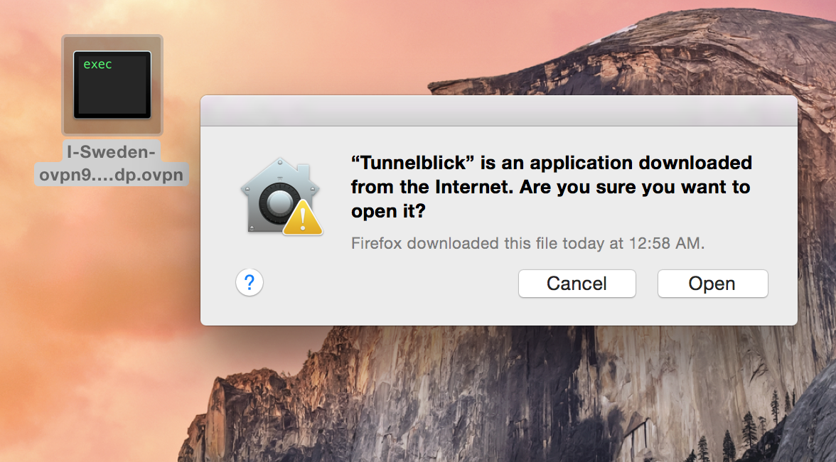 اجرای اتصال OpenVPN