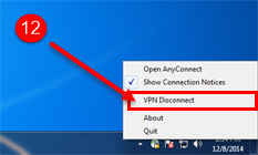 قطع اتصال از Taskbar